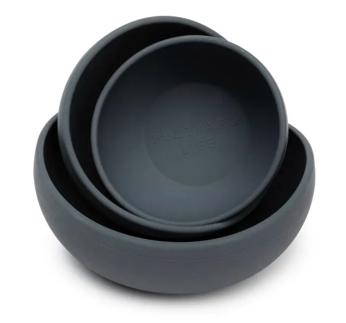 15% OFF: FuzzYard LIFE Slate Grey Silicone Pet Bowl